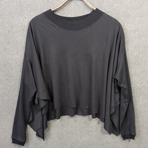 Planet Lauren G Top Womens One Size Swing Tee Boxy Pima Lagenlook Flowy Neutral